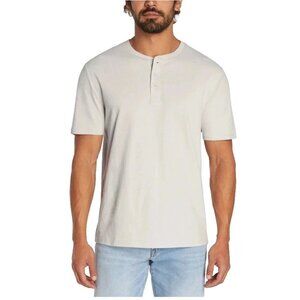 NEW Gap Men's M Short Sleeve Henley T-Shirt 100% Cotton Light Gray